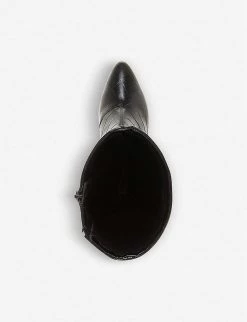 DUNE Saffia Croc-embossed Leather Knee-high Boots For Womens Black-croc Print Leather -Dune London Sales Store unnamed file 1463