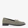 DUNE Games Quilted Woven Loafers For Womens Pewter-fabric