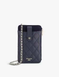 DUNE Kimmy Quilted Phone Holder Purse Navy-plain Synthetic -Dune London Sales Store unnamed file 1487