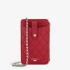 DUNE Kimmy Quilted Phone Holder Purse Red-plain Synthetic -Dune London Sales Store unnamed file 1488