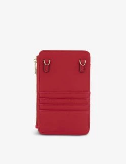 DUNE Kimmy Quilted Phone Holder Purse Red-plain Synthetic -Dune London Sales Store unnamed file 1490