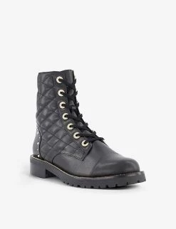 DUNE Pampas Pearl-detail Leather Lace-up Ankle Boots For Womens Black-leather -Dune London Sales Store unnamed file 1499