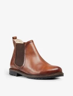 DUNE Pedal Faux Shearling-lined Leather Chelsea Boots For Womens Tan-leather -Dune London Sales Store unnamed file 1509