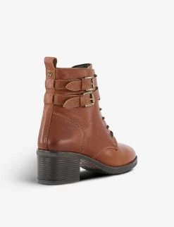 DUNE Paxan Lace-up Heeled Leather Boots For Womens Tan-leather -Dune London Sales Store unnamed file 1515