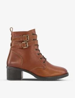 DUNE Paxan Lace-up Heeled Leather Boots For Womens Tan-leather -Dune London Sales Store unnamed file 1516