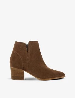 DUNE Payge Nubuck Leather Ankle Boots For Womens Taupe-suede