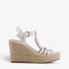 DUNE Kofu Leather Wedge Sandals For Womens White-leather -Dune London Sales Store unnamed file 1527