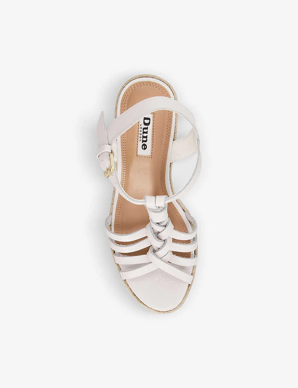 DUNE Kofu Leather Wedge Sandals For Womens White-leather 4 DUNE Kofu Leather Wedge Sandals For Womens White-leather - Image 2