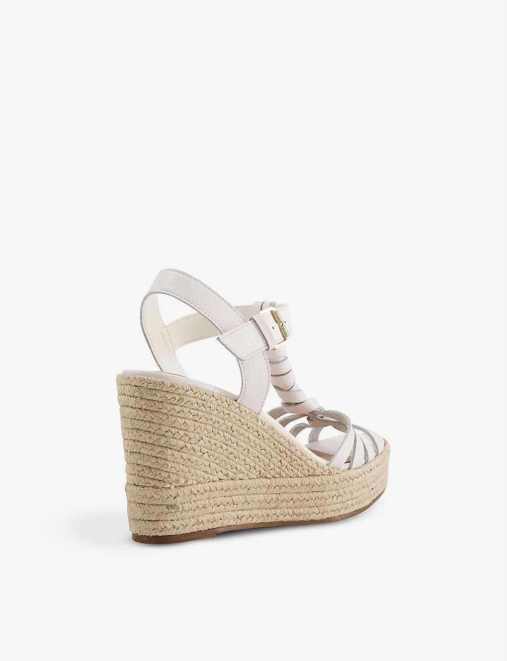 DUNE Kofu Leather Wedge Sandals For Womens White-leather 6 DUNE Kofu Leather Wedge Sandals For Womens White-leather - Image 4