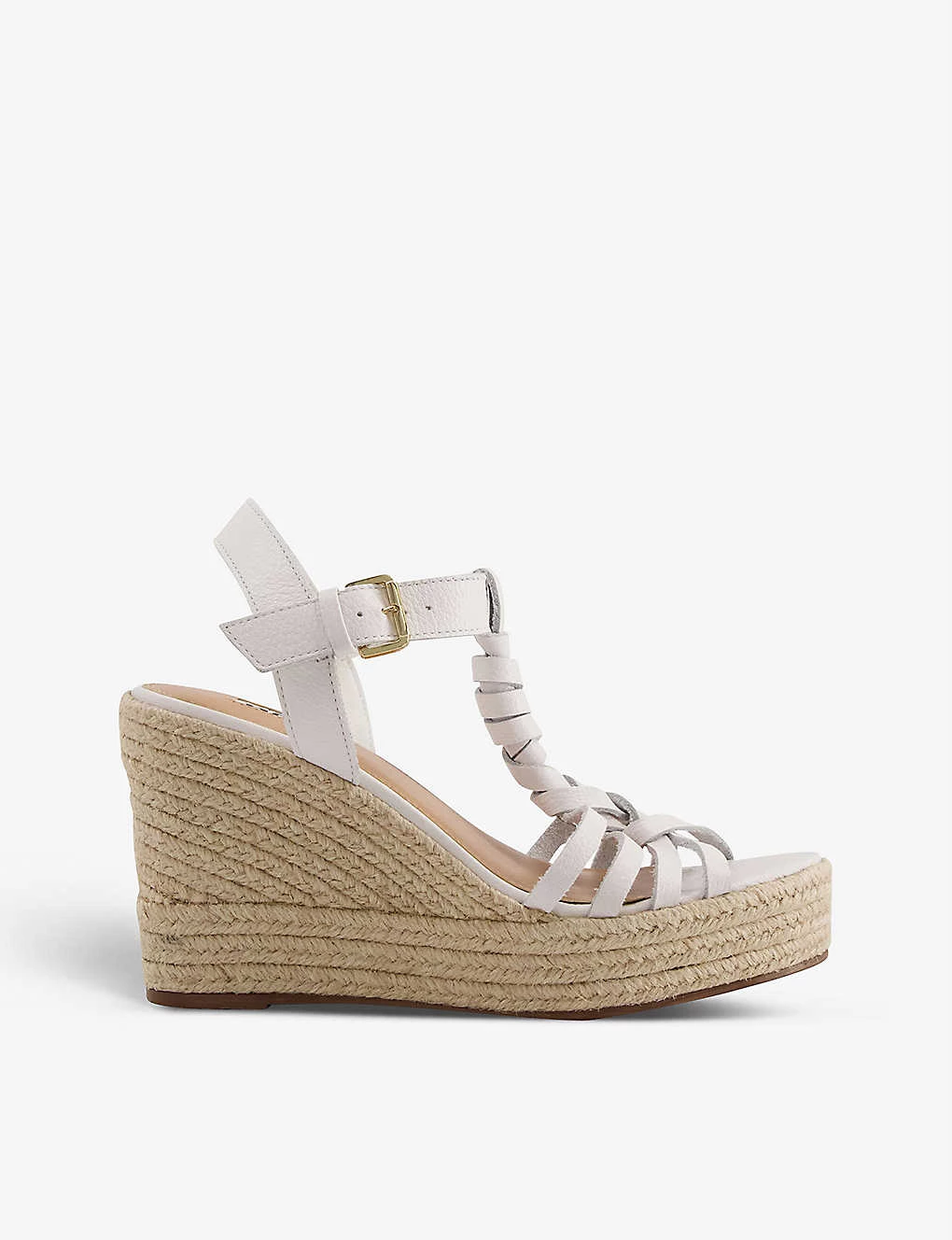 DUNE Kofu Leather Wedge Sandals For Womens White-leather 7 DUNE Kofu Leather Wedge Sandals For Womens White-leather - Image 5