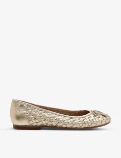 DUNE Hartleys Bow-embellished Leather Ballerina Flats For Womens Gold-leather -Dune London Sales Store unnamed file 1536