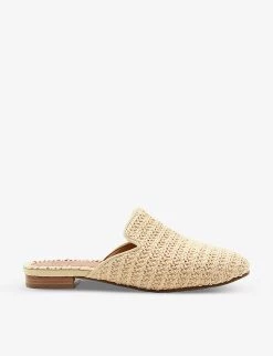 DUNE Grecian Backless Crochet Mules For Womens Natural-fabric