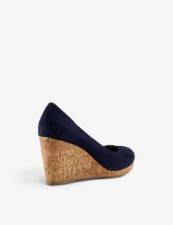 DUNE Annibell Wedge Suede Courts For Womens Navy-suede -Dune London Sales Store unnamed file 1545