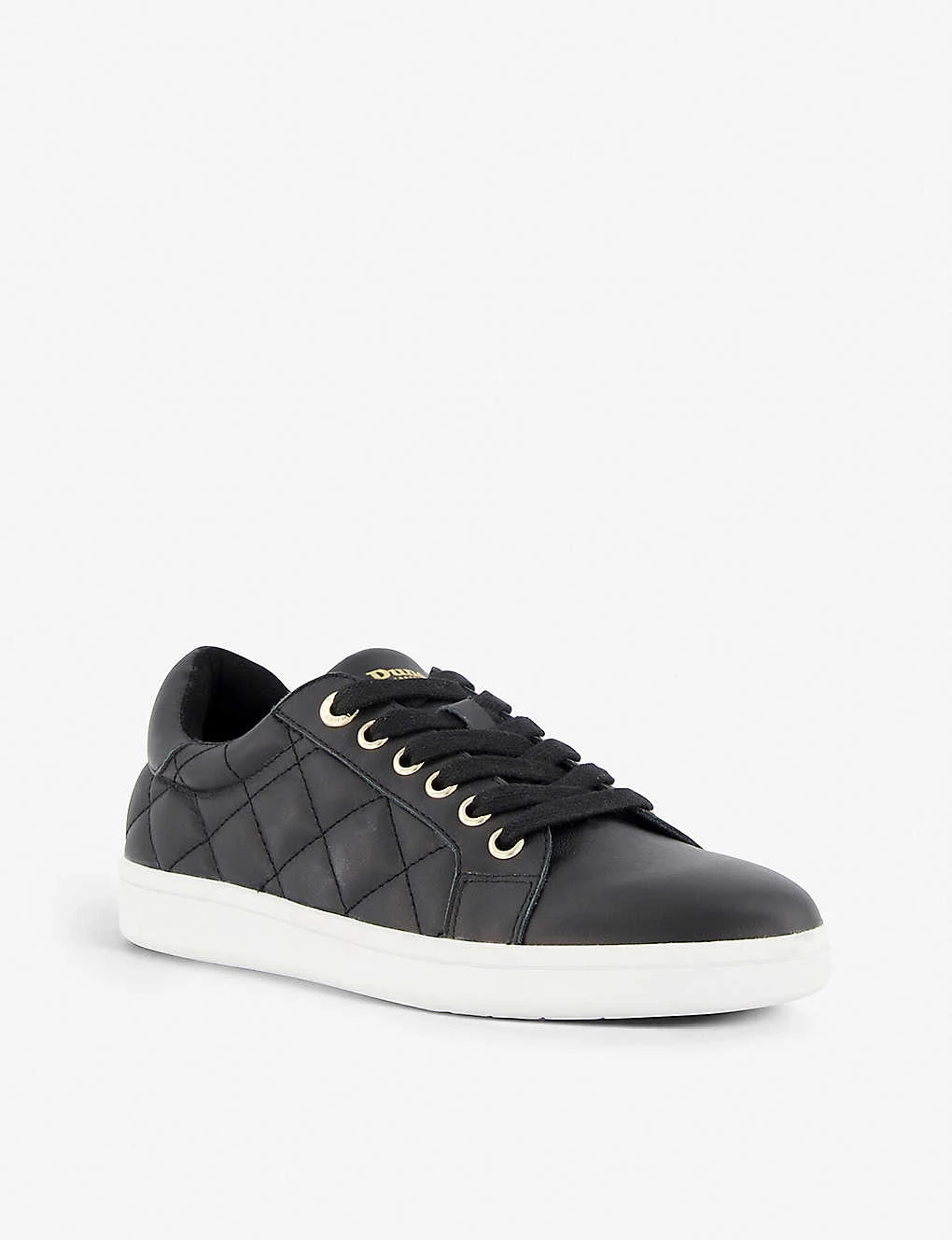 DUNE Excited Quilted-leather Low-top Trainers For Womens Black-leather 5 DUNE Excited Quilted-leather Low-top Trainers For Womens Black-leather - Image 3