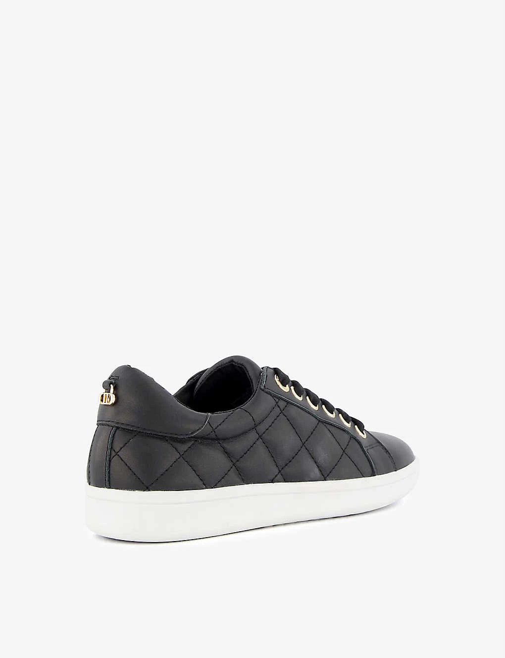 DUNE Excited Quilted-leather Low-top Trainers For Womens Black-leather 6 DUNE Excited Quilted-leather Low-top Trainers For Womens Black-leather - Image 4