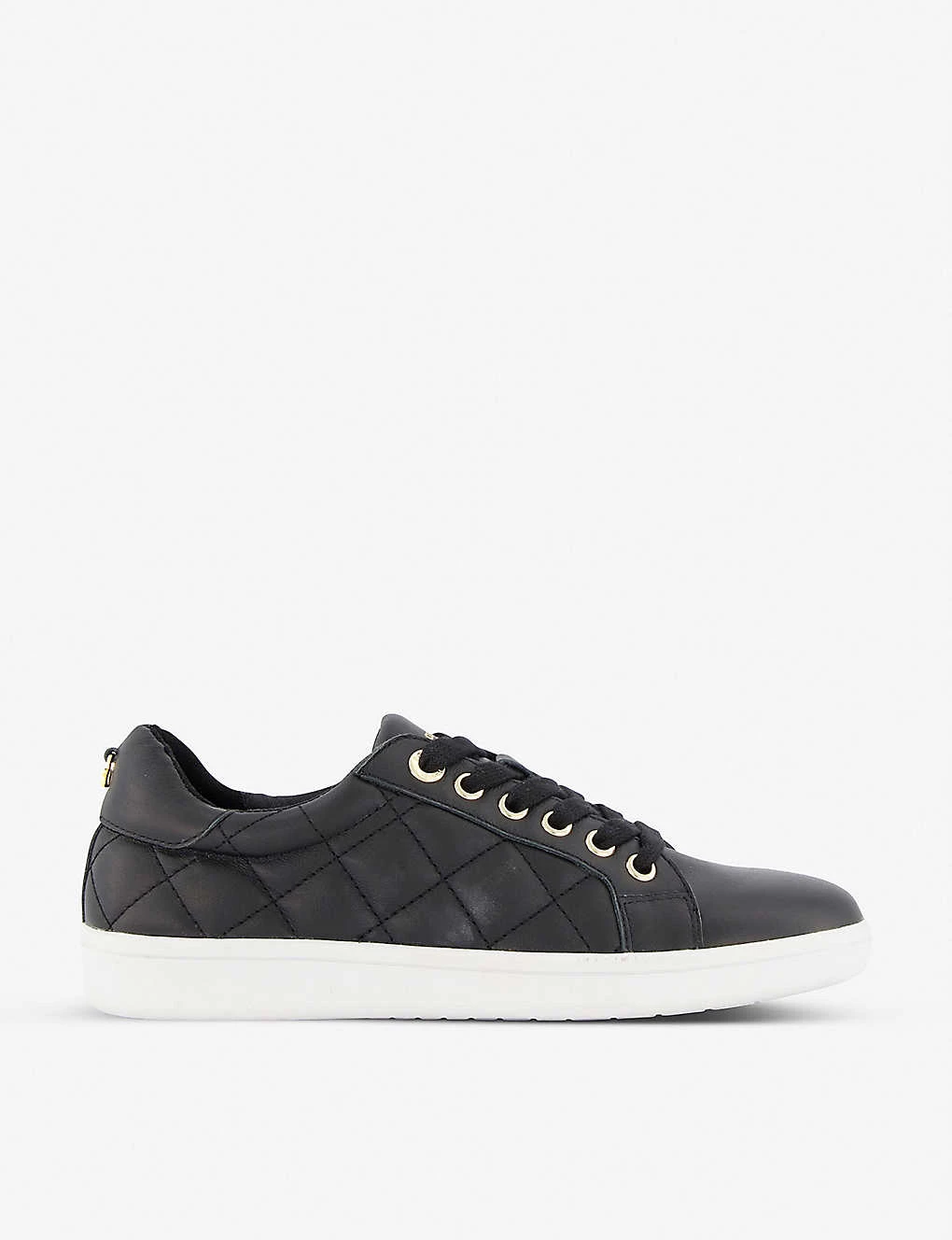 DUNE Excited Quilted-leather Low-top Trainers For Womens Black-leather 7 DUNE Excited Quilted-leather Low-top Trainers For Womens Black-leather - Image 5