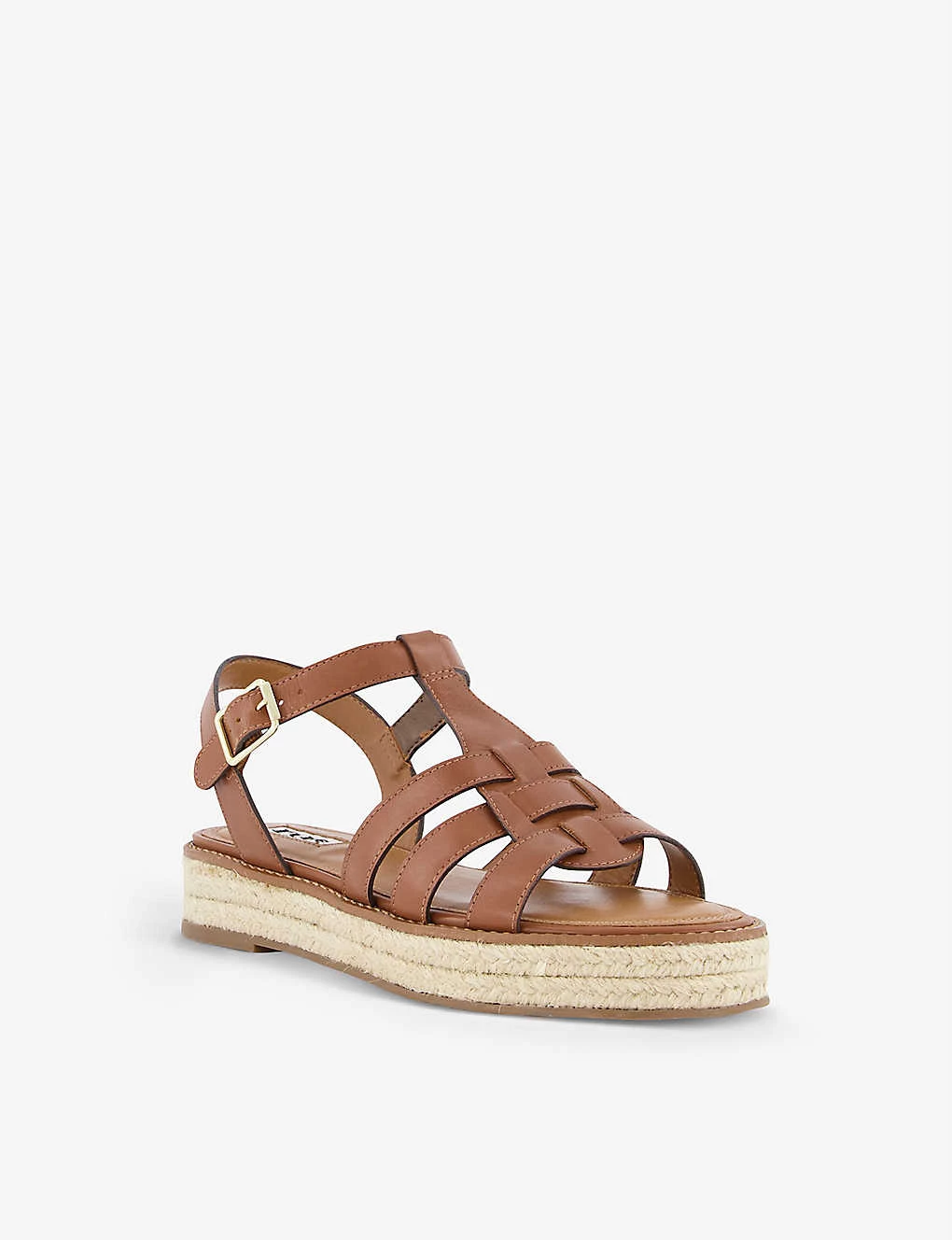 DUNE Latch Espadrille Sole Leather Sandals For Womens Tan-leather 5 DUNE Latch Espadrille Sole Leather Sandals For Womens Tan-leather - Image 3