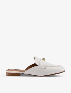 DUNE Glare Turn-lock Backless Leather Loafers For Womens White-leather -Dune London Sales Store unnamed file 1580