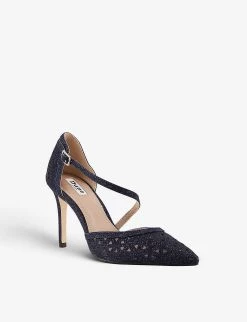 DUNE Danae Laser Cut Woven Courts For Womens Navy-fabric -Dune London Sales Store unnamed file 1583