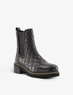 DUNE Part Quilted Leather Chelsea Boots For Womens Black-leather -Dune London Sales Store unnamed file 1588