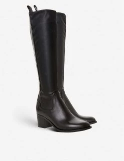 DUNE Telling Leather Knee-high Boots For Womens Black -Dune London Sales Store unnamed file 1599