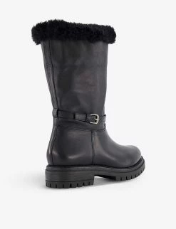 DUNE Regents Faux Fur-lined Leather Biker Boots For Womens Black-leather -Dune London Sales Store unnamed file 1625