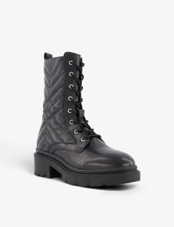 DUNE Paynter Quilted Leather Biker Boots For Womens Black-leather -Dune London Sales Store unnamed file 164