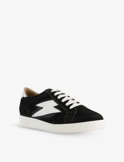 DUNE Energised Lightning Bolt-motif Nubuck Leather Trainers For Womens Black-nubuck 9 DUNE Energised Lightning Bolt-motif Nubuck Leather Trainers For Womens Black-nubuck -Dune London Sales Store unnamed file 1644