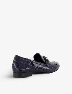DUNE Grange Croc-embossed Patent Faux Leather Loafers For Womens Navy-reptile Synthetic -Dune London Sales Store unnamed file 1650