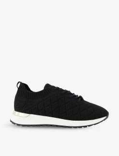 DUNE Envision Quilted Knitted Trainers For Womens Black-fabric -Dune London Sales Store unnamed file 1656
