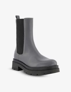 DUNE Palmz Chunky-soled Leather Chelsea Boots For Womens Grey-leather -Dune London Sales Store unnamed file 1659