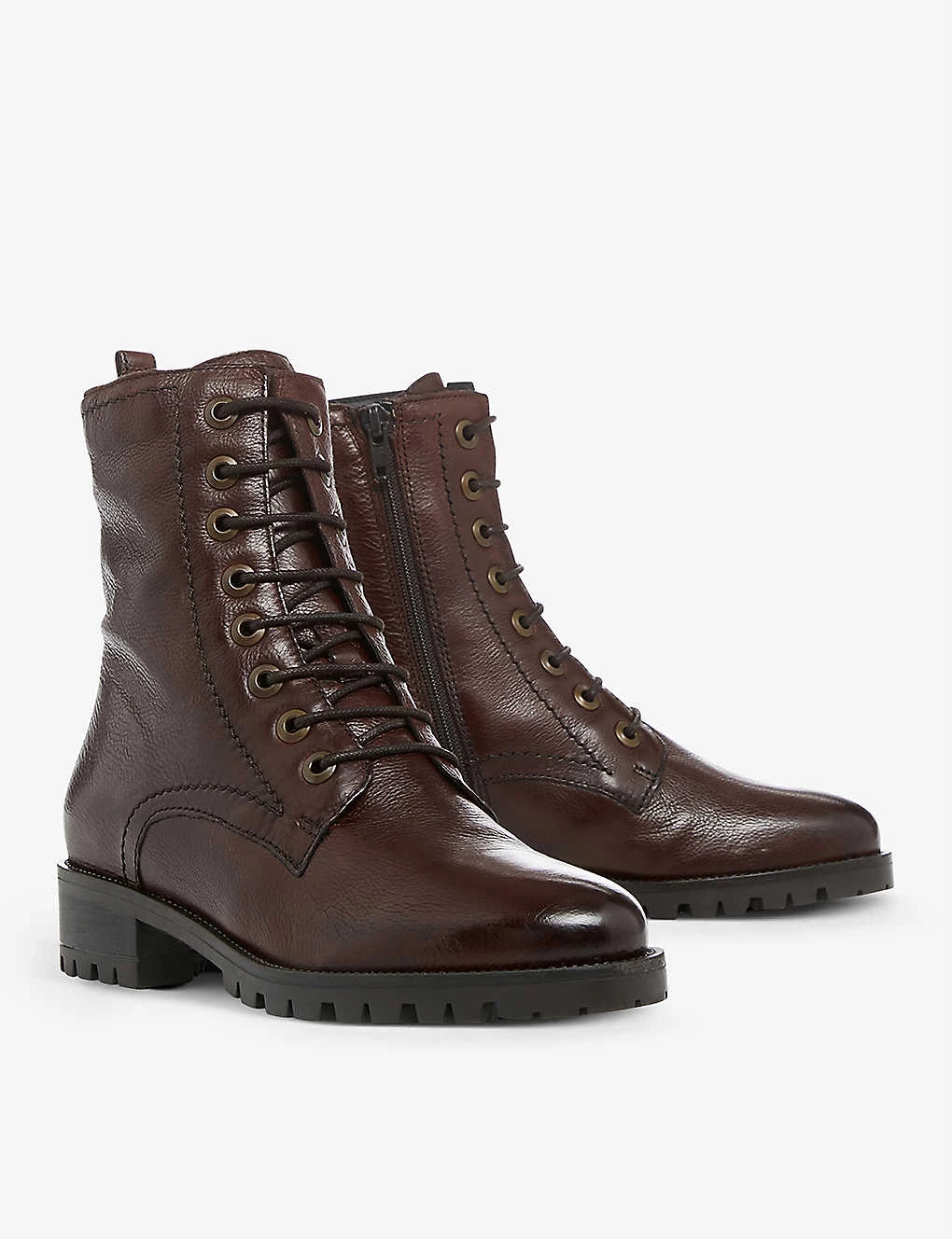 DUNE Prestone Lace-up Leather Boots For Womens Brown-leather 5 DUNE Prestone Lace-up Leather Boots For Womens Brown-leather - Image 3