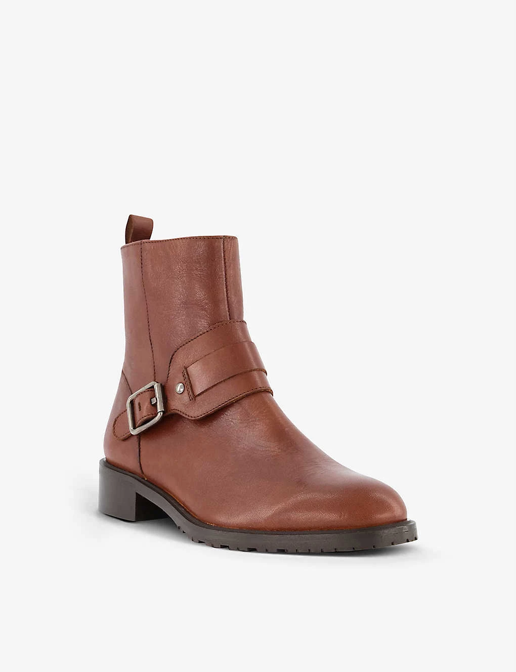 DUNE Peptide Buckle-detail Leather Ankle Boots For Womens Chestnut-leather 5 DUNE Peptide Buckle-detail Leather Ankle Boots For Womens Chestnut-leather - Image 3