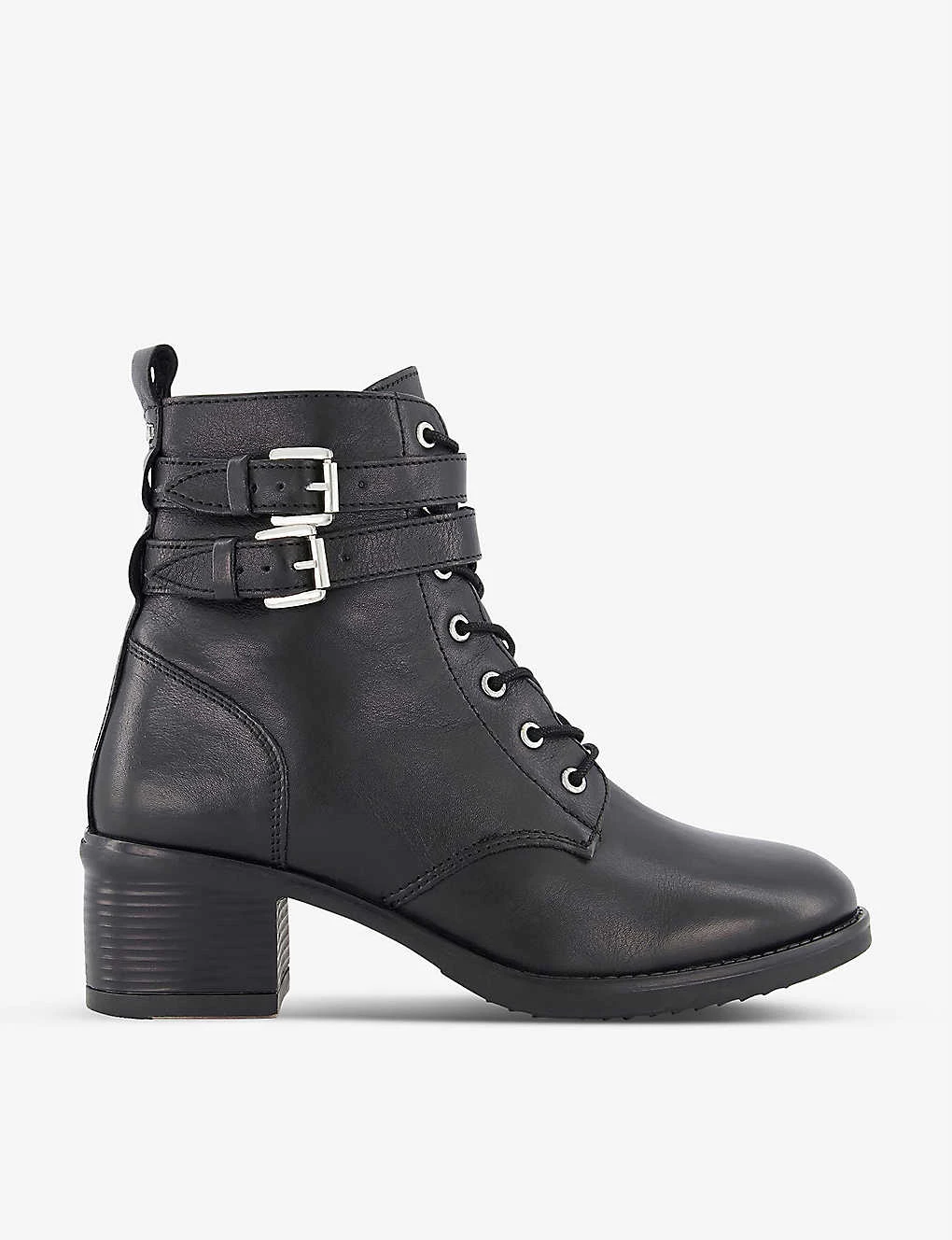 DUNE Paxan Lace-up Heeled Leather Boots For Womens Black-leather 3 DUNE Paxan Lace-up Heeled Leather Boots For Womens Black-leather