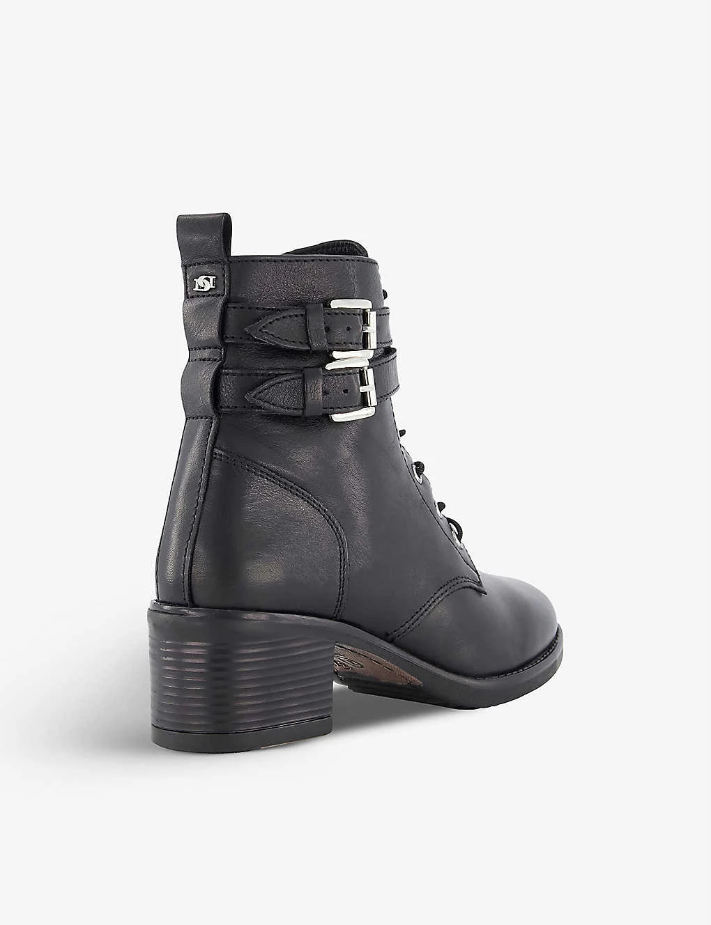 DUNE Paxan Lace-up Heeled Leather Boots For Womens Black-leather 4 DUNE Paxan Lace-up Heeled Leather Boots For Womens Black-leather - Image 2