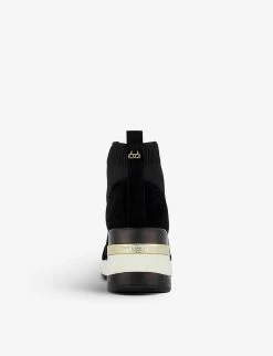 DUNE Enlicia Woven Mid-wedge Sock Trainers For Womens Black-fabric -Dune London Sales Store unnamed file 1680