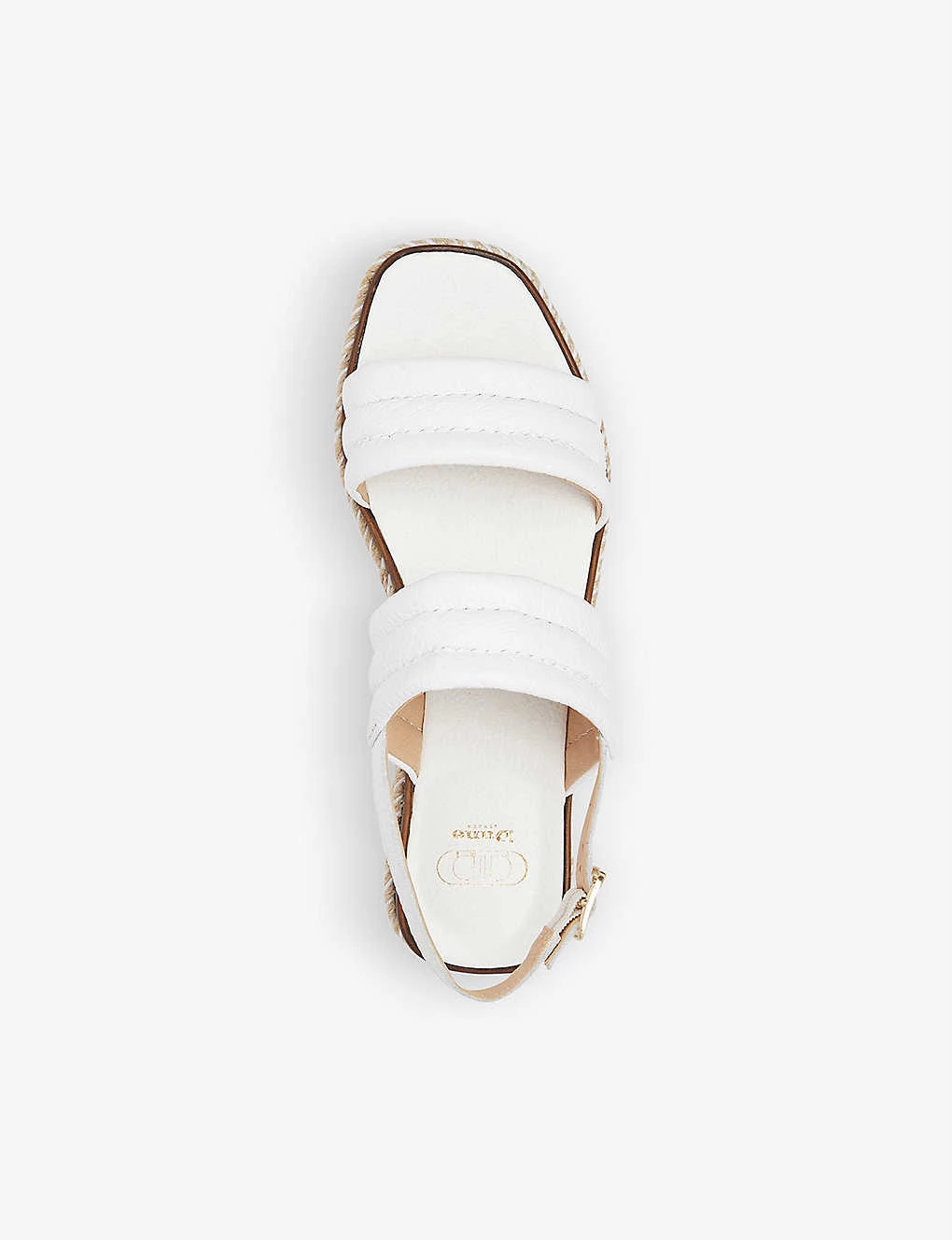 DUNE Kazzy Padded Leather Wedge Sandals For Womens White-leather 4 DUNE Kazzy Padded Leather Wedge Sandals For Womens White-leather - Image 2