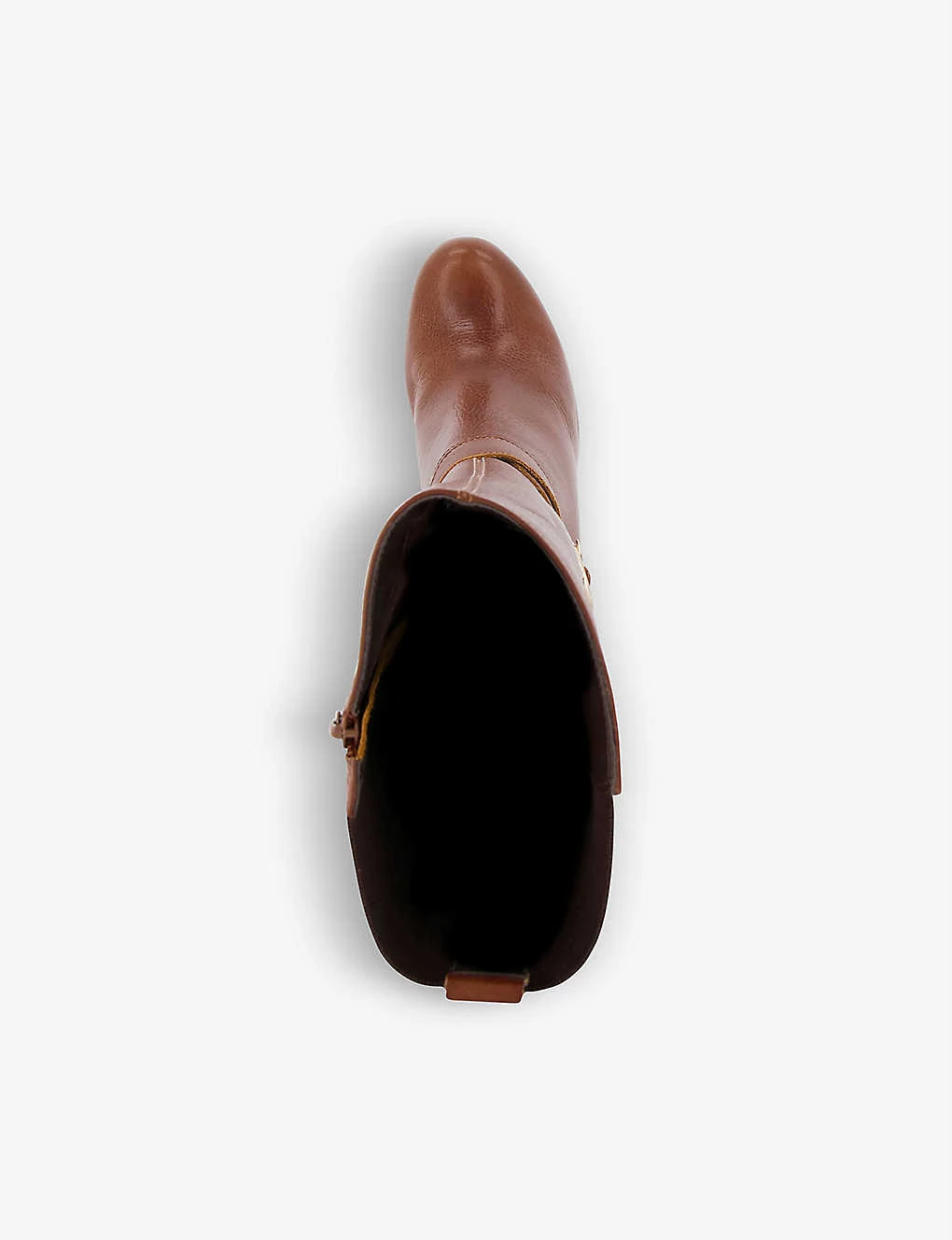 DUNE Sabrena Heeled Knee-high Leather Boots For Womens Tan-leather 4 DUNE Sabrena Heeled Knee-high Leather Boots For Womens Tan-leather - Image 2