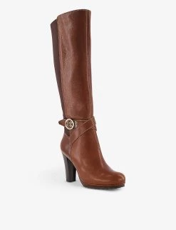 DUNE Sabrena Heeled Knee-high Leather Boots For Womens Tan-leather 9 DUNE Sabrena Heeled Knee-high Leather Boots For Womens Tan-leather -Dune London Sales Store unnamed file 1689