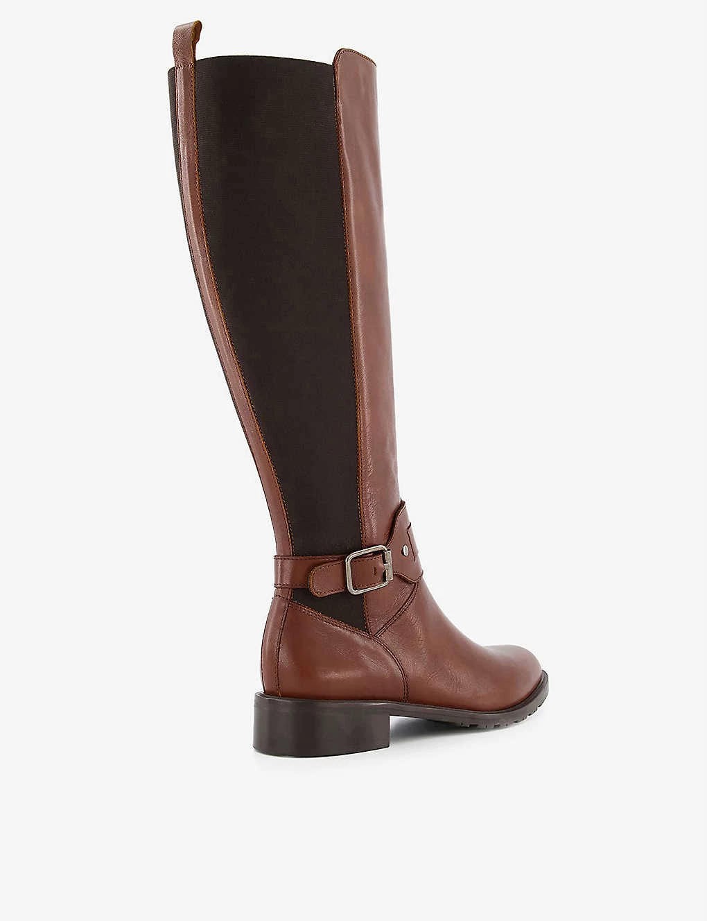 DUNE Treasury Buckle-strap Knee-high Leather Riding Boots For Womens Chestnut-leather 6 DUNE Treasury Buckle-strap Knee-high Leather Riding Boots For Womens Chestnut-leather - Image 4