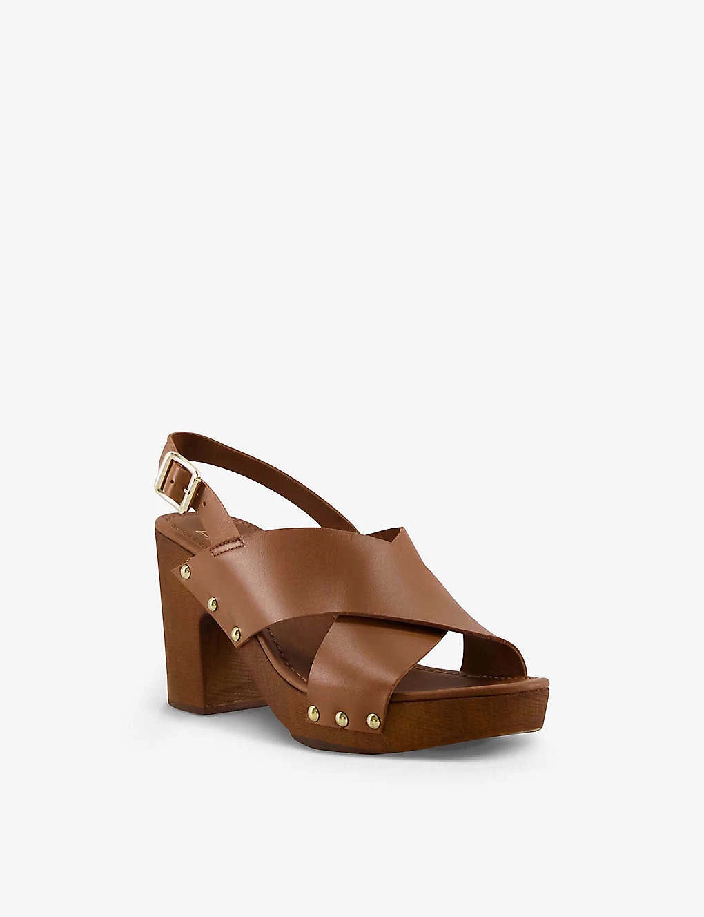 DUNE Jingers Cross-strap Leather Clogs For Womens Tan-leather 5 DUNE Jingers Cross-strap Leather Clogs For Womens Tan-leather - Image 3