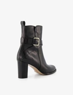 DUNE Pier Buckle-strap Heeled Leather Ankle Boots For Womens Black-leather 10 DUNE Pier Buckle-strap Heeled Leather Ankle Boots For Womens Black-leather -Dune London Sales Store unnamed file 1700