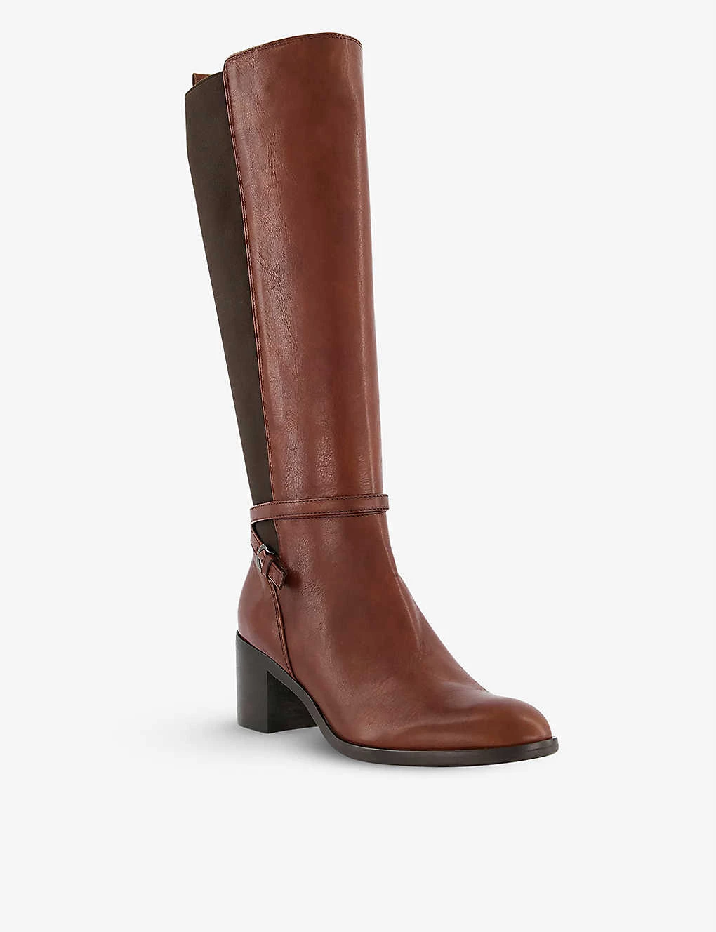 DUNE Taxie Knee-high Heeled Leather Boots For Womens Chestnut-leather 5 DUNE Taxie Knee-high Heeled Leather Boots For Womens Chestnut-leather - Image 3