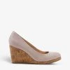 DUNE Annibell Wedge Suede Courts For Womens Rose Gold-synthetic