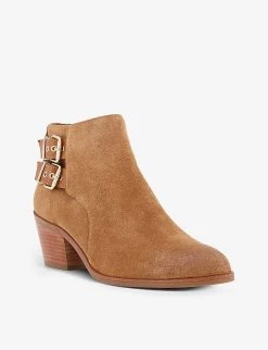 DUNE Pinna Western Heeled Suede Ankle Boots For Womens Camel-suede -Dune London Sales Store unnamed file 1744