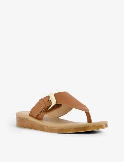 DUNE Laines Buckle-embellished Leather Sandals For Womens Tan-leather -Dune London Sales Store unnamed file 1764