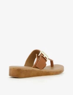DUNE Laines Buckle-embellished Leather Sandals For Womens Tan-leather -Dune London Sales Store unnamed file 1765