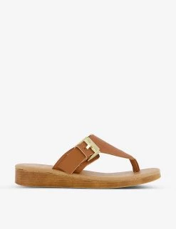 DUNE Laines Buckle-embellished Leather Sandals For Womens Tan-leather -Dune London Sales Store unnamed file 1766