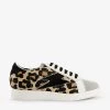 DUNE Energise Printed Ponyhair Leather Low-top Trainers For Womens Leopard-print Leather