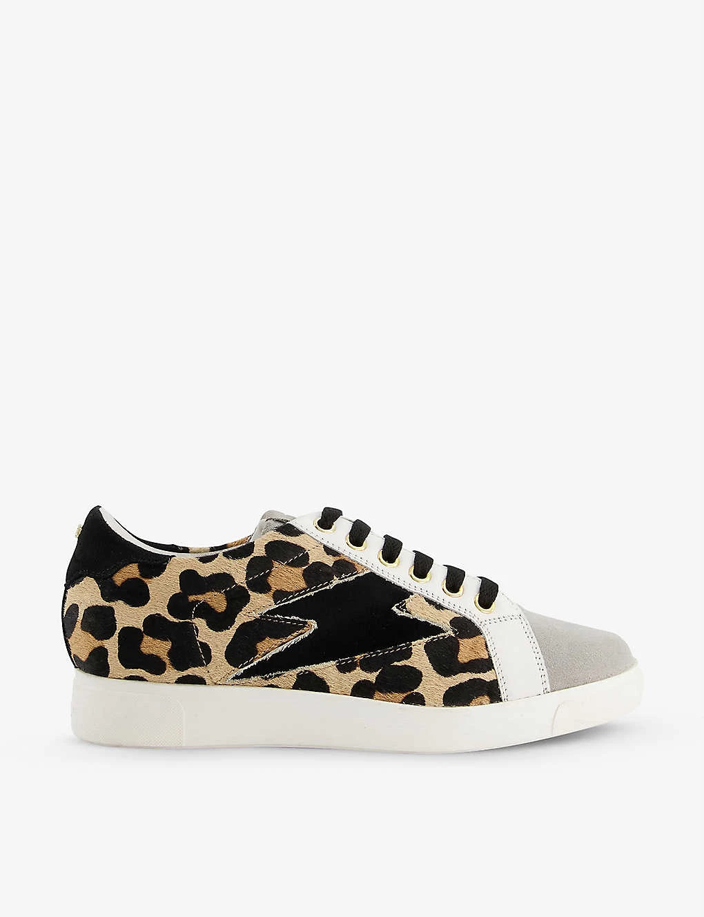 DUNE Energise Printed Ponyhair Leather Low-top Trainers For Womens Leopard-print Leather 7 DUNE Energise Printed Ponyhair Leather Low-top Trainers For Womens Leopard-print Leather - Image 5